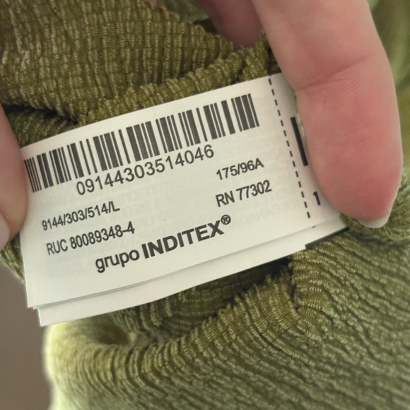 Olive Green Strapless Midi Dress - Picture 5 of 7